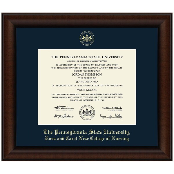 #105 Ross and Carol Nese College of Nursing diploma frame Lenox (Walnut)